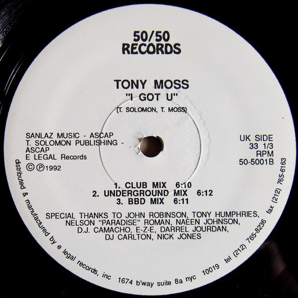 Tony Moss : I Got U (12")