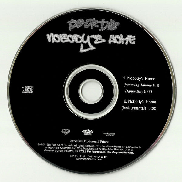 Do Or Die : Nobody's Home (CD, Single, Promo)