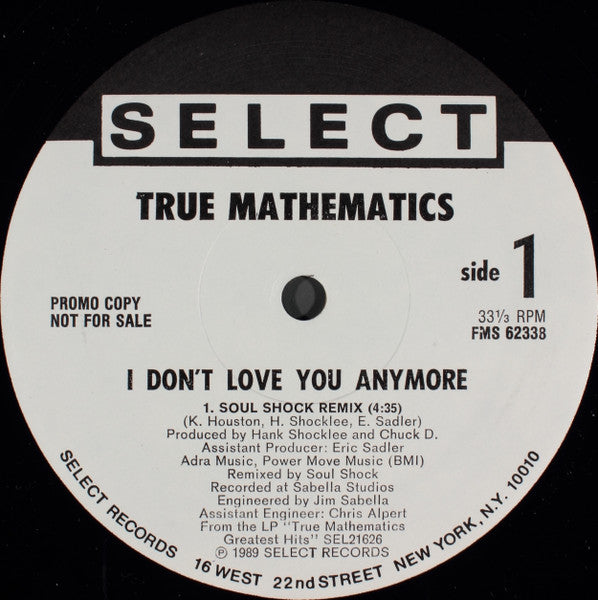 True Mathematics : I Don't Love You Anymore (12", Promo)