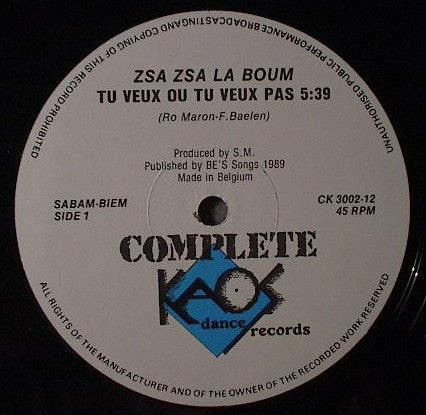 Zsa Zsa La Boum* : Tu Veux Ou Tu Veux Pas ? (12")