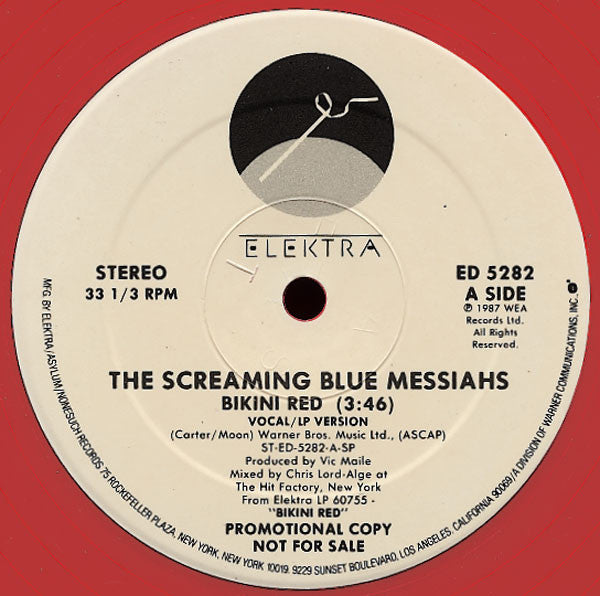 The Screaming Blue Messiahs : Bikini Red (12", Promo, Red)