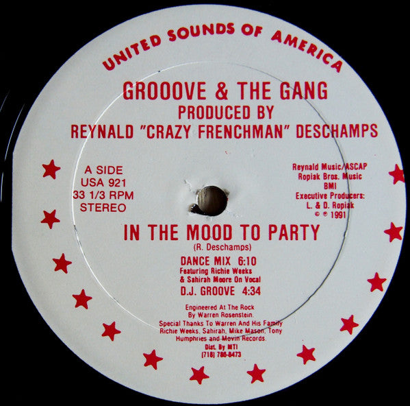 Grooove & The Gang* : In The Mood To Party (12")