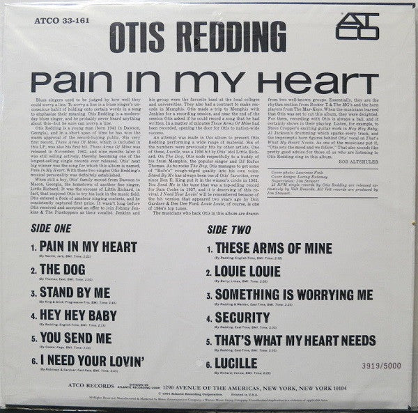Otis Redding : Pain In My Heart (LP, Album, RSD, Mono, Ltd, Num, RE, 180)