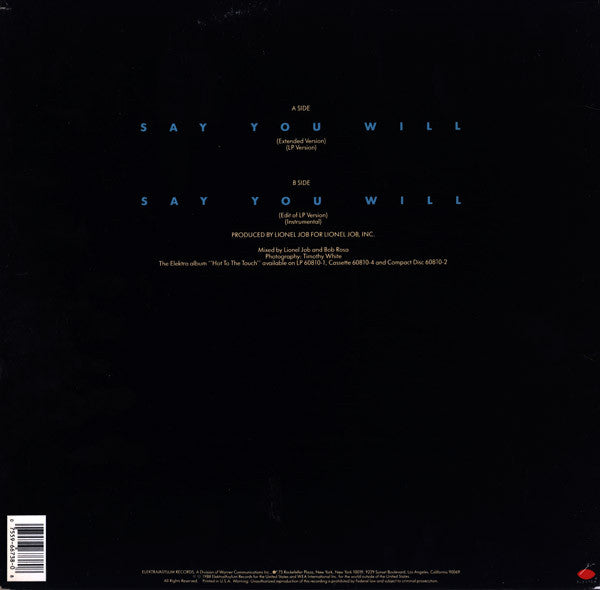 Starpoint : Say You Will (12")