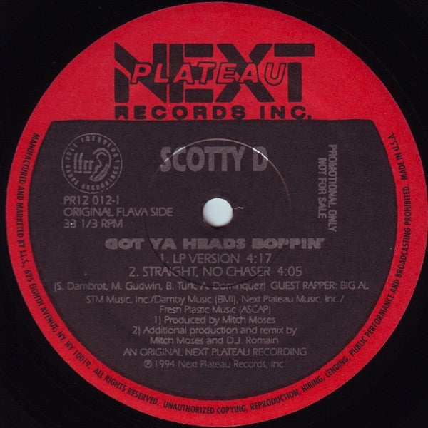 Scotty D : Got Ya Heads Boppin' (12", Promo)