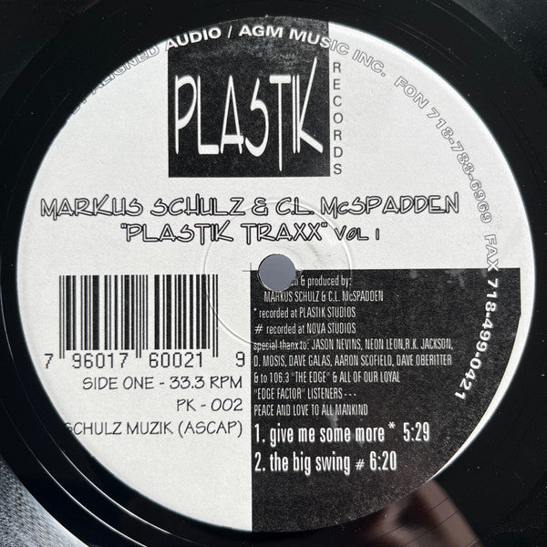Markus Schulz & CL McSpadden : Plastik Traxx Vol. 1 (2x12")