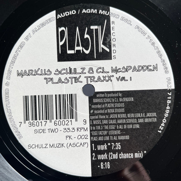 Markus Schulz & CL McSpadden : Plastik Traxx Vol. 1 (2x12")