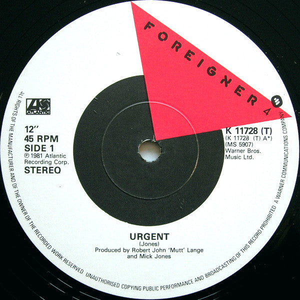 Foreigner : Urgent (12")
