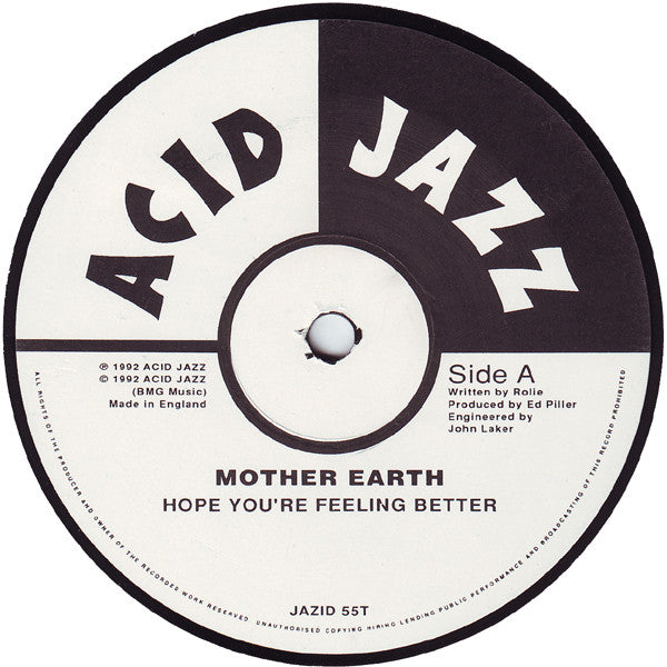 Mother Earth : Hope You're Feeling Better (12", Single)
