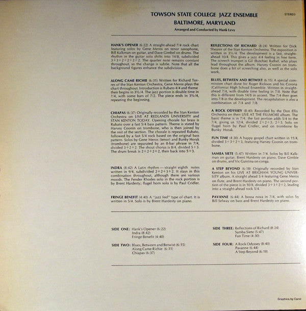 Towson State College Jazz Ensemble*, Henry J. (Hank) Levy* : Jazz (2xLP)