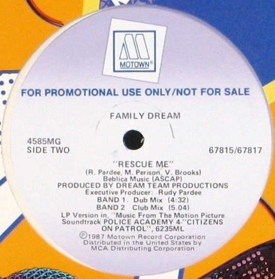 Family Dream : Rescue Me (12", Promo)