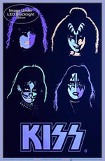 Kiss Four Faces Blacklight Poster - 23" x 35"