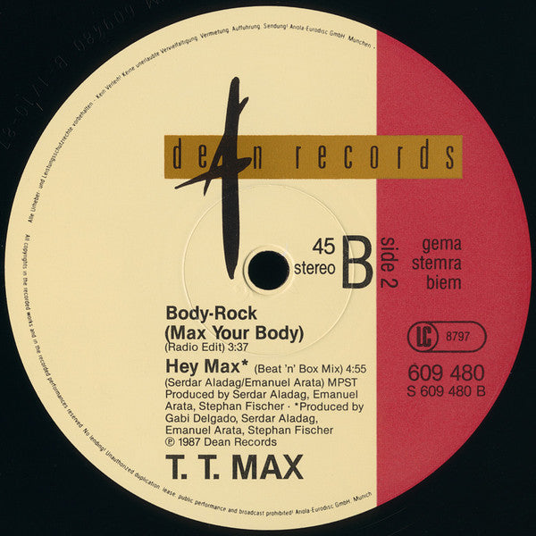 T.T. Max : Body Rock (Max Your Body) (12", Maxi)