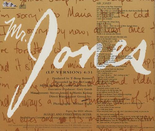 Counting Crows : Mr. Jones (CD, Single, Promo)