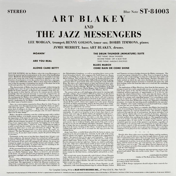 Art Blakey And The Jazz Messengers* : Art Blakey And The Jazz Messengers (LP, Album, Ltd, RE, RM, Gat)