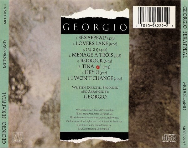 Georgio (2) : Sexappeal (Georgio's Greatest 12" Mixes) (CD, Comp)