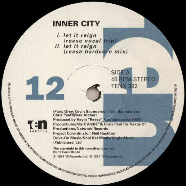 Inner City : Let It Reign (12", Single)