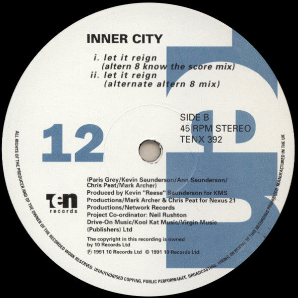 Inner City : Let It Reign (12", Single)