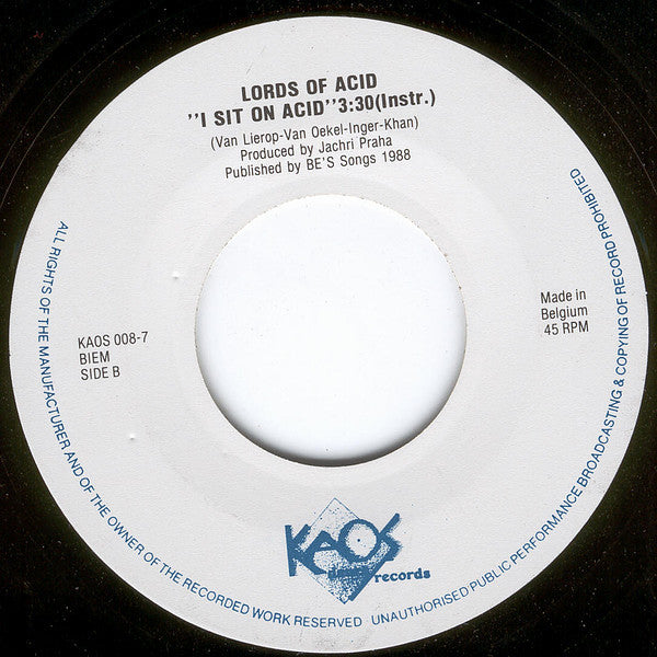 Lords Of Acid : I Sit On Acid (7", Single)