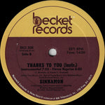 Sinnamon : Thanks To You (12", Single)