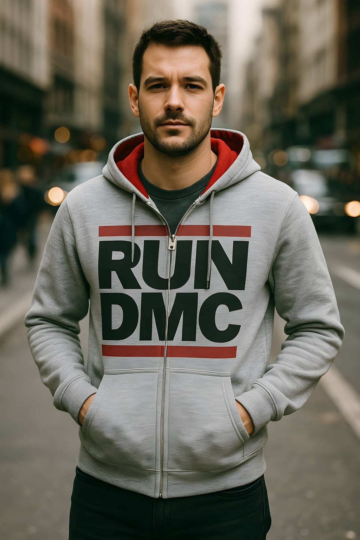 Run DMC - Check Mate Men's Zippered Hoodie