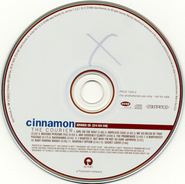 Cinnamon : The Courier (CD, Comp, Promo)