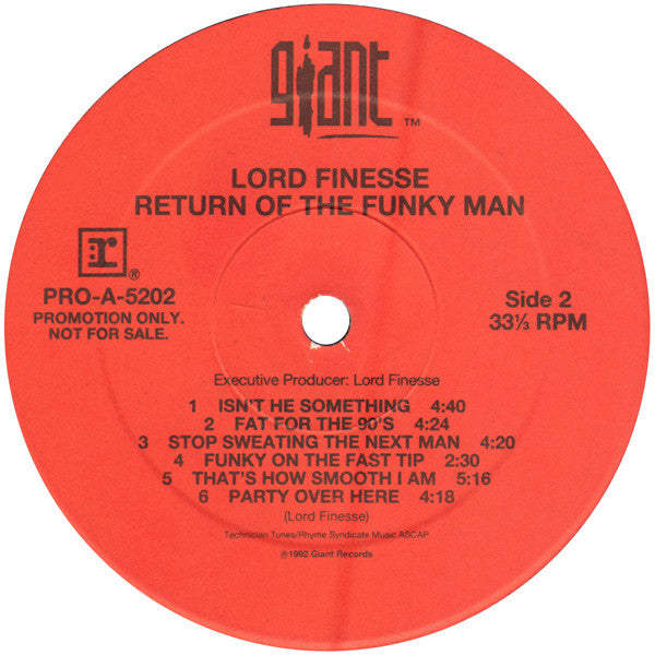 Lord Finesse : Return Of The Funky Man (LP, Album, Promo)