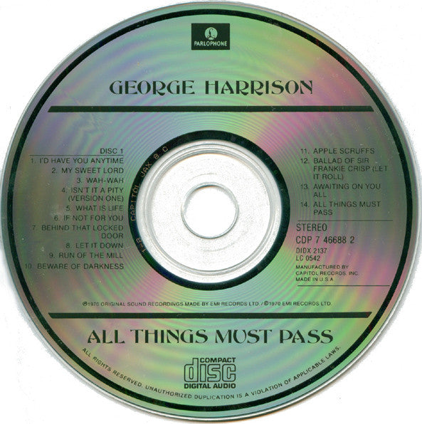George Harrison : All Things Must Pass (2xCD, Album, RE, Lon)