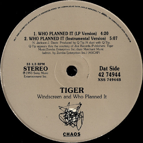 Tiger : Windscreen / Who Planned It (12")