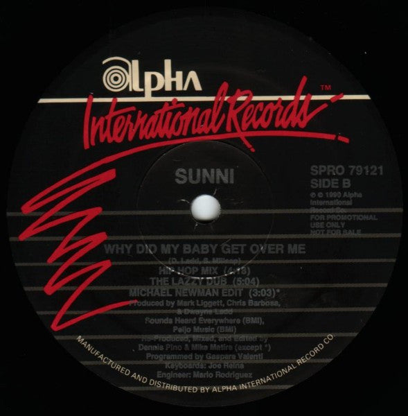 Sunni : Why Did My Baby Get Over Me (12", Promo, Spe)