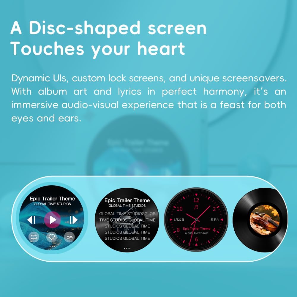 FIIO DISC Portable HiFi Music Player, Dual DAC Digital Audio Player with 3.5mm & 4.4mm Outputs, Bluetooth 5.4 LDAC, Touchscreen (Pink)