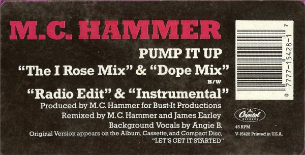 MC Hammer : Pump It Up (12", Single)