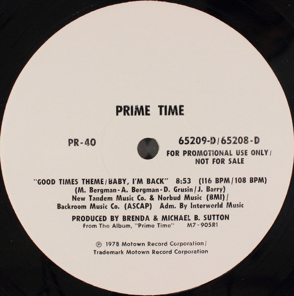 Prime Time (9) : Good Times Theme / Baby, I'm Back / Soul Train Theme (12", Promo)