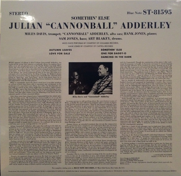 Cannonball Adderley : Somethin' Else (LP, Album, Ltd, RE, Gat)