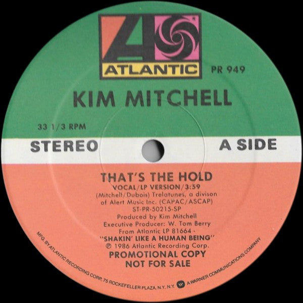Kim Mitchell : That's The Hold (12", Promo)