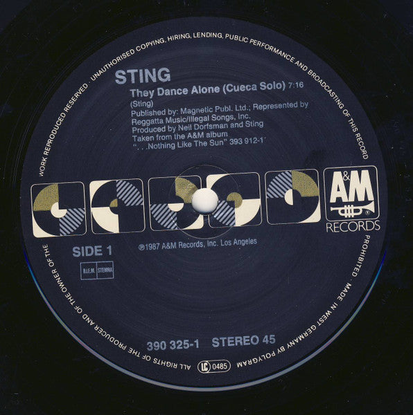 Sting : They Dance Alone (12", Single)