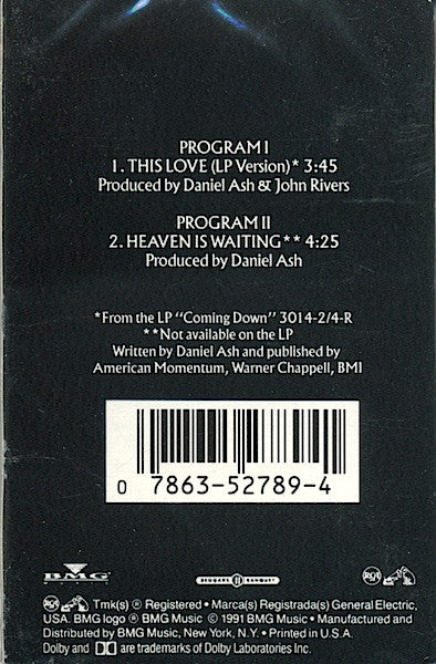 Daniel Ash : This Love (Cass, Single)