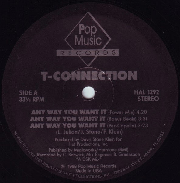 T-Connection : Any Way You Want It (12")