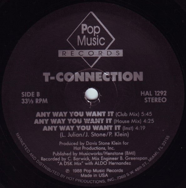 T-Connection : Any Way You Want It (12")