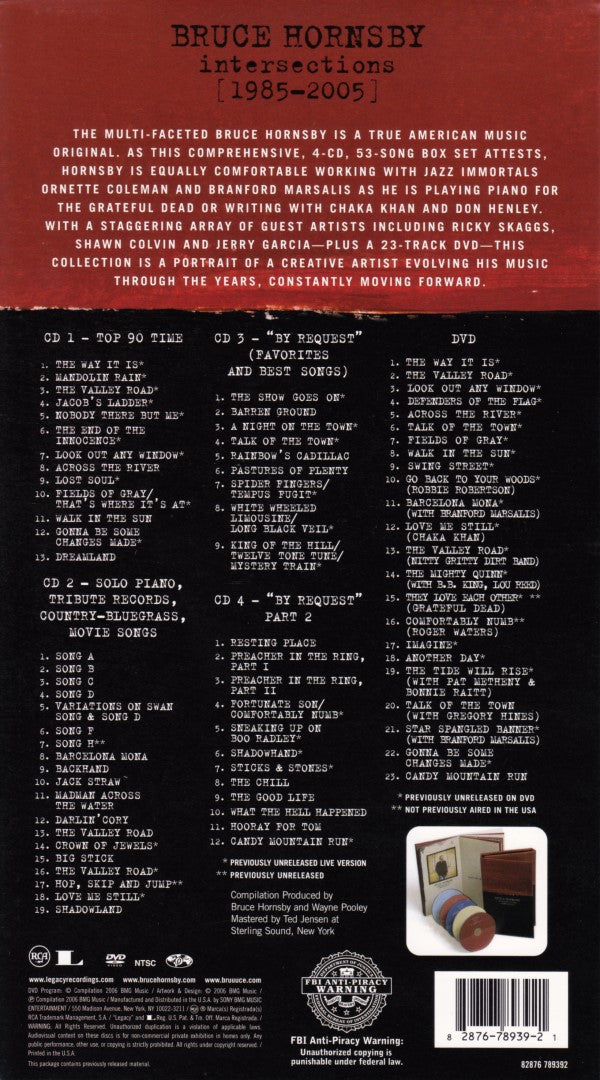Bruce Hornsby : Intersections [1985-2005] (4xCD, Comp + DVD-V, Comp, NTSC, Reg + Box, Comp)
