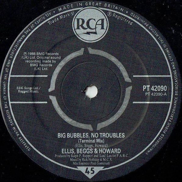 Ellis, Beggs & Howard : Big Bubbles, No Troubles (12", Single)