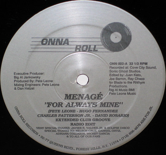 Menagé : For Always Mine (12")