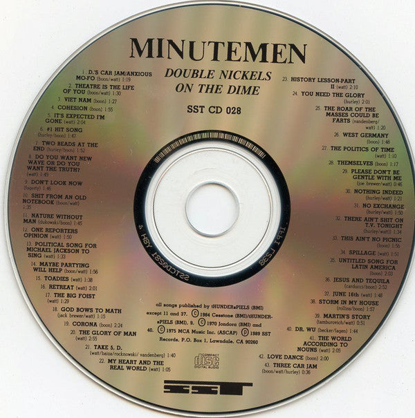 Minutemen : Double Nickels On The Dime (CD, Album, RE)