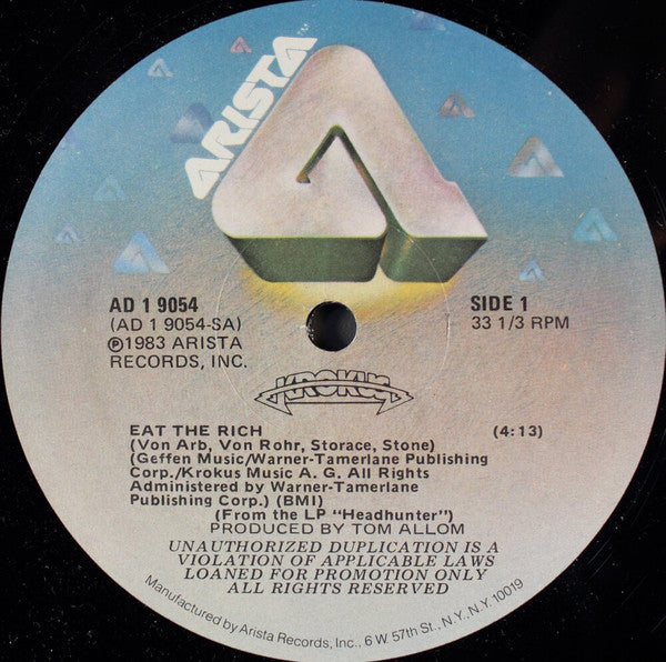 Krokus : Eat The Rich (12", Promo)
