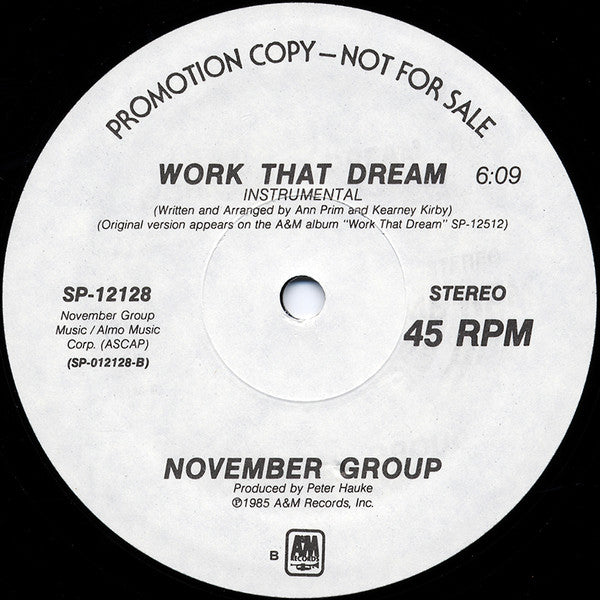 November Group : Work That Dream (12", Promo)