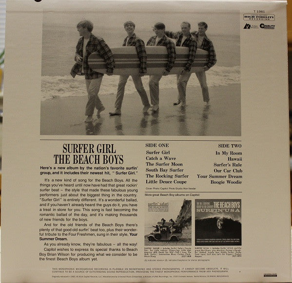 The Beach Boys : Surfer Girl (LP, Album, Mono, RE, 200)