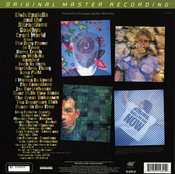 Elvis Costello & The Attractions : Goodbye Cruel World (LP, Album, Ltd, Num, RE, RM, 180)