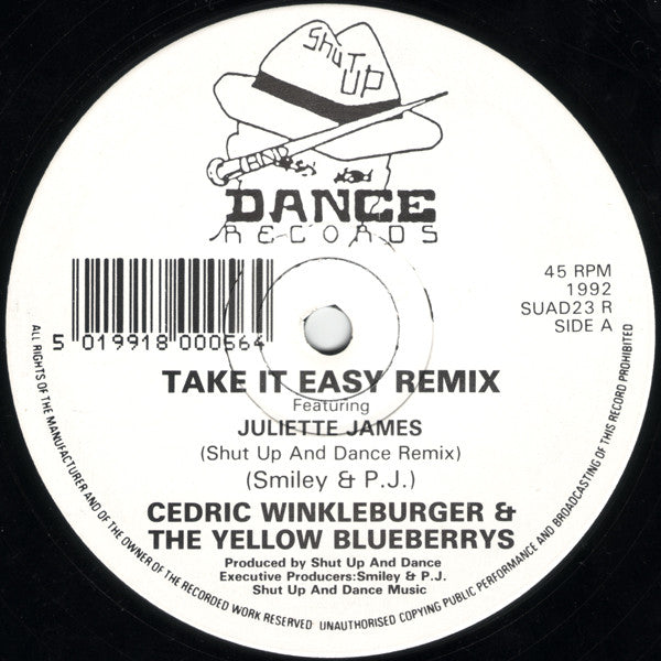 Cedric Winkleburger & The Yellow Blueberries Featuring Juliette Jaimes : Take It Easy (Remix) (12")
