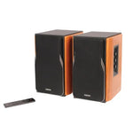 Edifier 42-Watt-Continuous Bluetooth Professional R1380DB Powered Bookshelf Speaker Set with 4-In. Woofers, RCA/Optical and Remote, Pair (Brown)