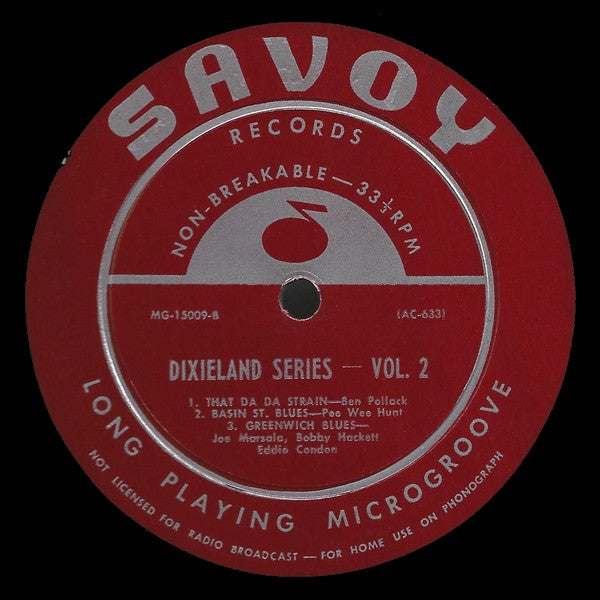 Various : Savoy Presents Dixieland, Vol. 2 (10", Album)